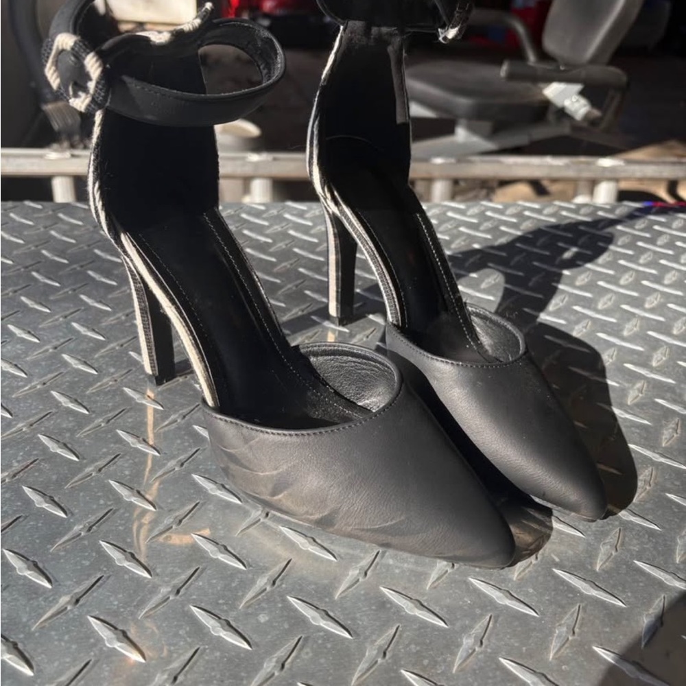 Elegant Black Ankle Strap Heels